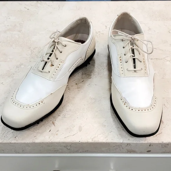 FootJoy Men\'s Cream Oxfords FootJoy Dryjoys Premiere Series Wilcox Golf Shoes Cream/Navy  main image 2